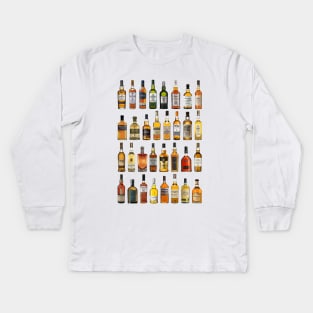 Whiskey Bottles Kids Long Sleeve T-Shirt